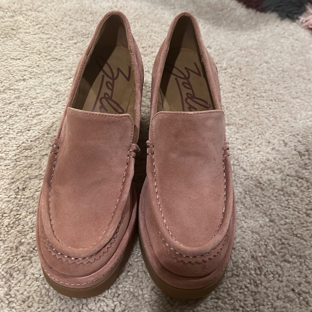 Zodiac Dorit Pink Platform Suede Loafers